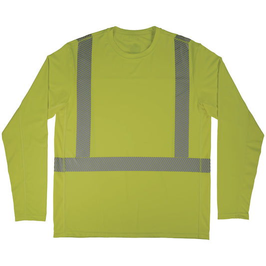 Chill-Its 6688 Type R Class 2 Cooling Hi-Vis Sun Shirt with UV Protection, Large, Lime