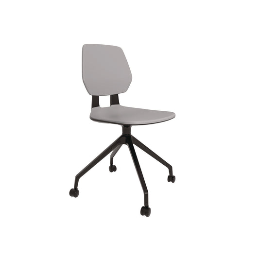 Commute Guest Chair, Supports Up to 275 lbs, 19" Seat Height, Gray Seat, Gray Back, Black Base