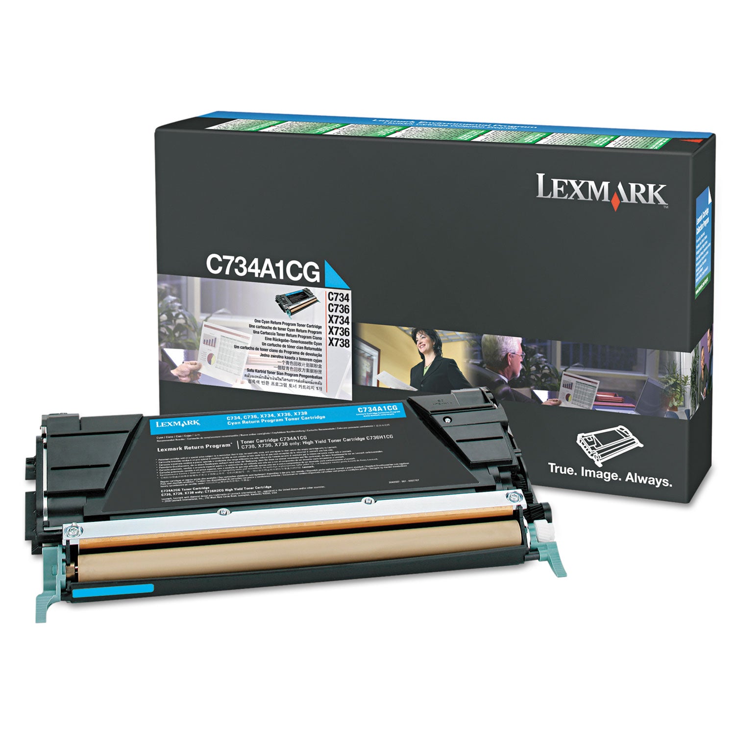 X746a1cg Return Program Toner, 7,000 Page-Yield, Cyan