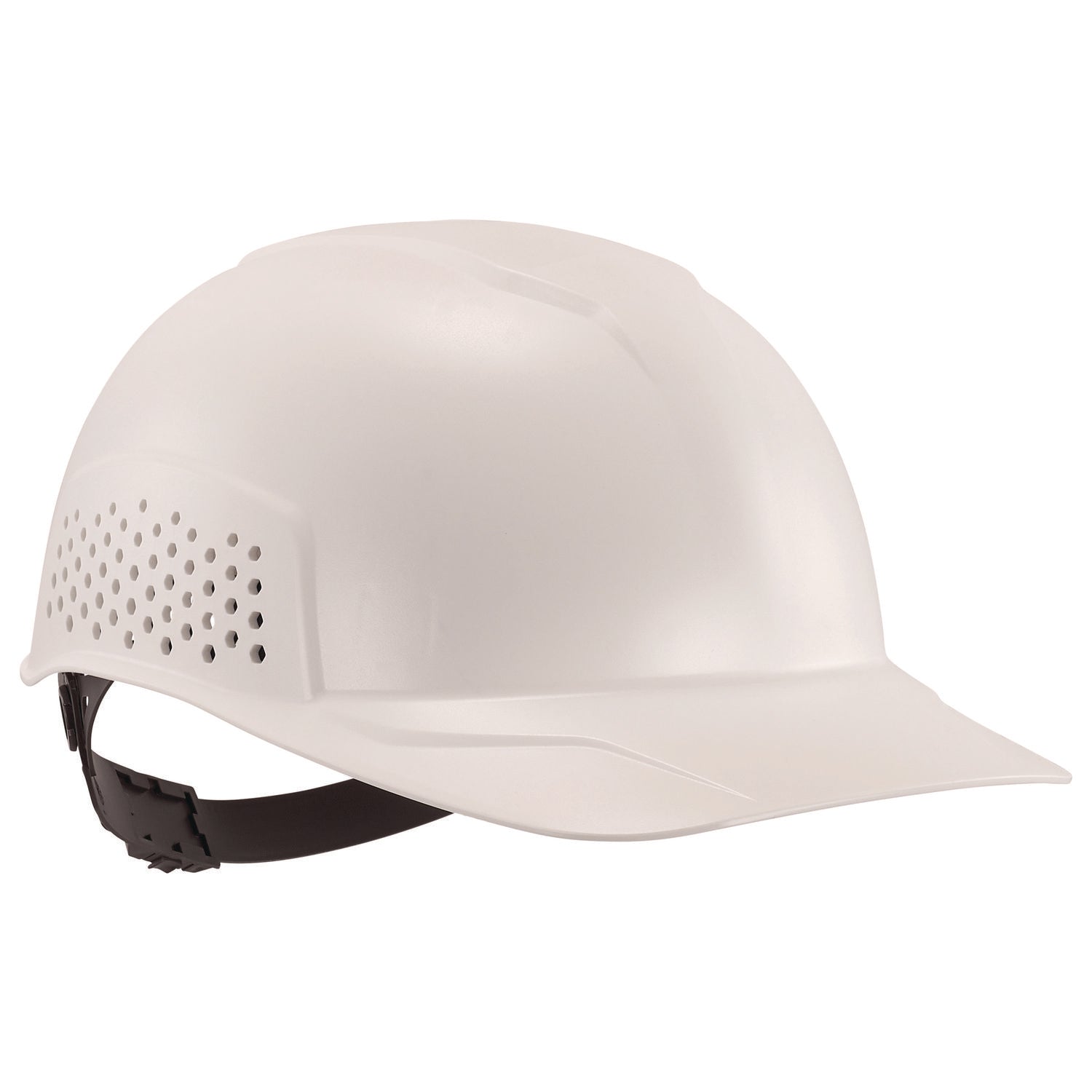 Skullerz 8951 Vented Hard Shell Bump Cap, Short Front Brim, One Size Fits Most (6.13 to 8), White