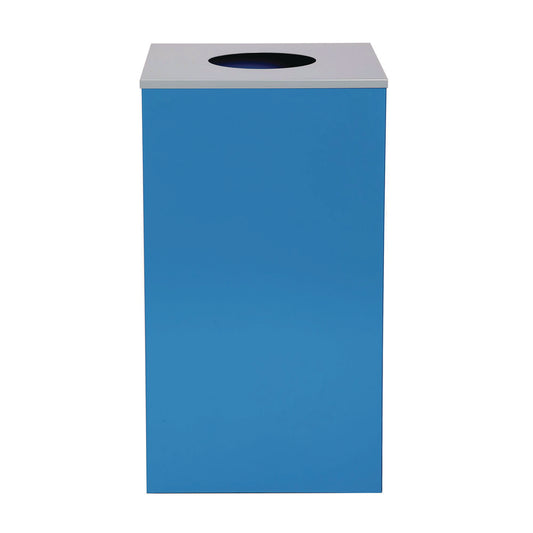 29 Gallon Trash/Recycling Cans, Steel, Blue Can with Circle Lid