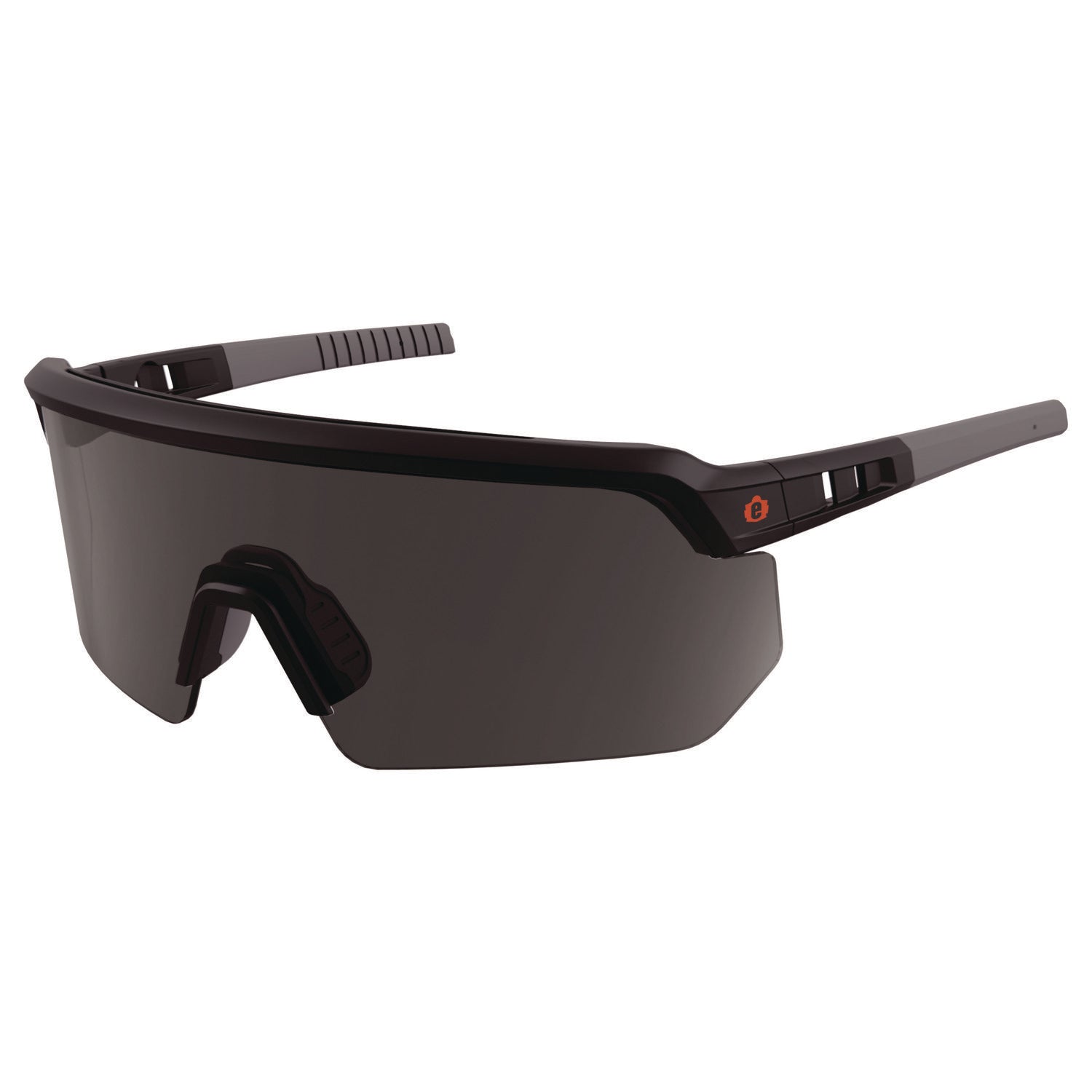Skullerz AEGIR Anti-Scratch Enhanced Anti-Fog Safety Glasses, Matte Black Half Frame, Polarized Smoke Single Lens