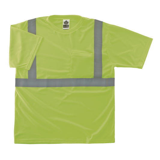 GloWear 8289-ECO Class 2 Recycled Hi-Vis T-Shirt, Large, Lime