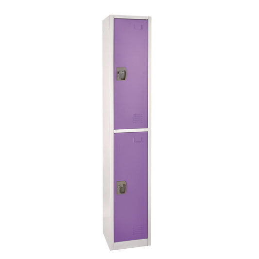 Steel Storage Locker, 2 Compartment, 12 x 12 x 72, Purple