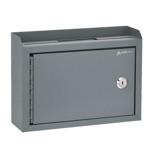Medium Size Steel Multi-Purpose Secure Drop Box, 9.8 x 3.4 x 7.5, Gray