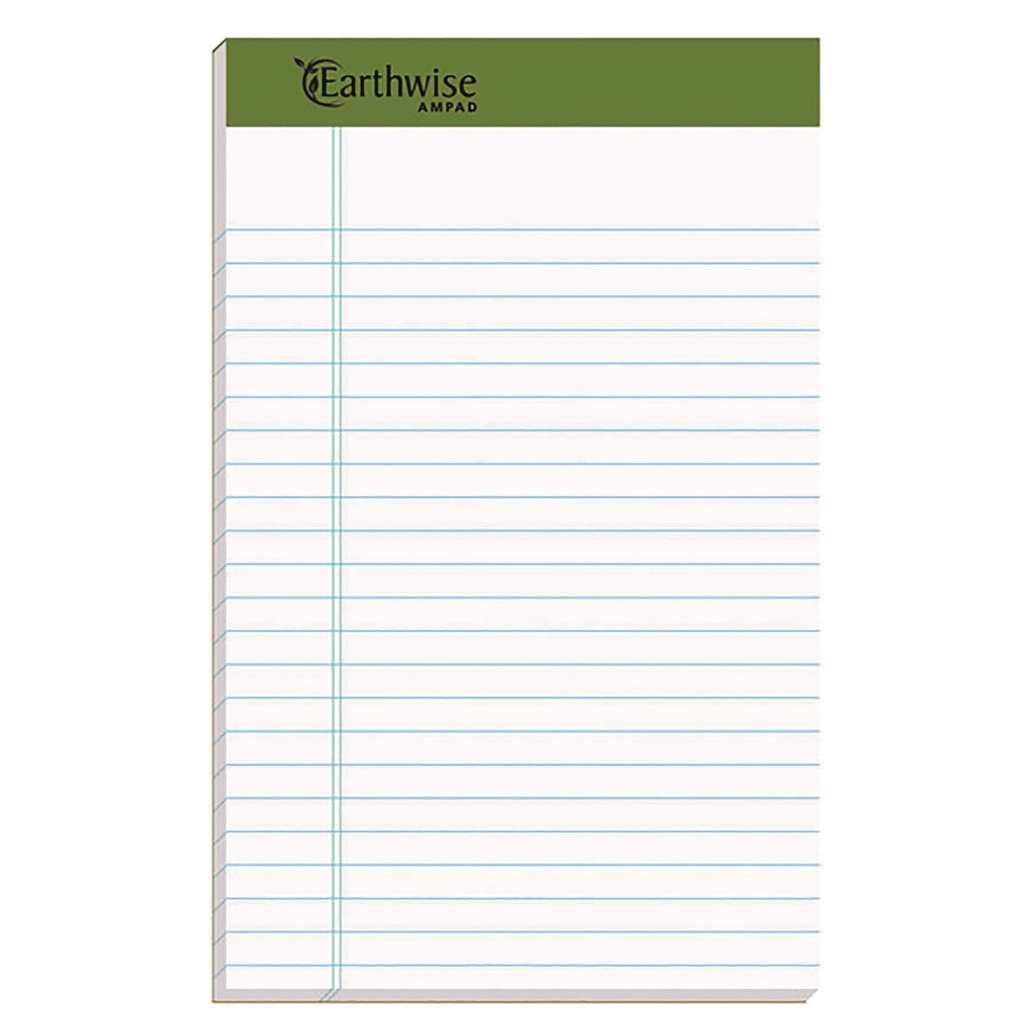 Earthwise Recycled Paper Legal Pads, Wide/Legal Rule, (40) White 5 x 8 Sheets, 6/Pack