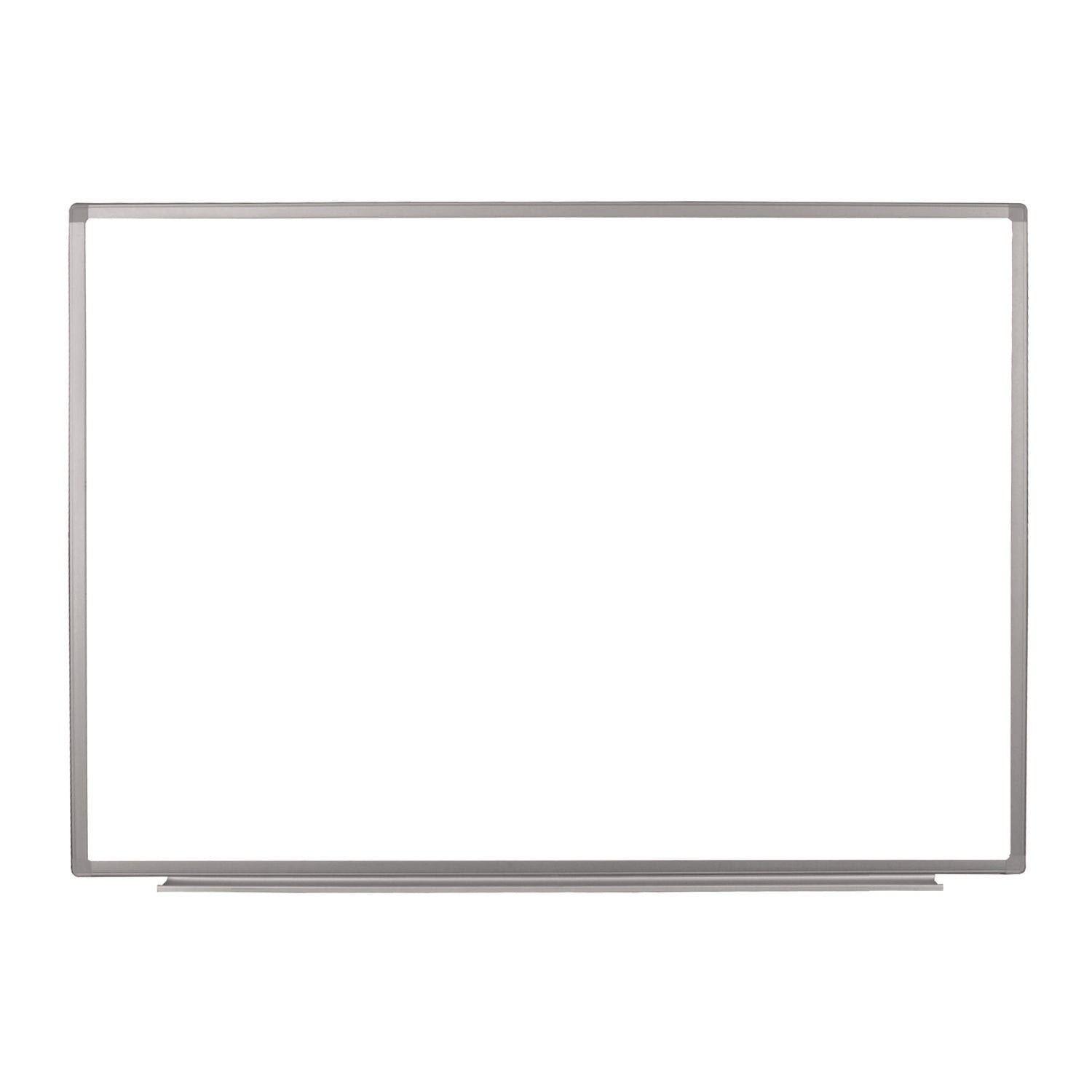 Wall-Mounted Magnetic Whiteboard, 48" x 36", White Surface, Silver Aluminum Frame