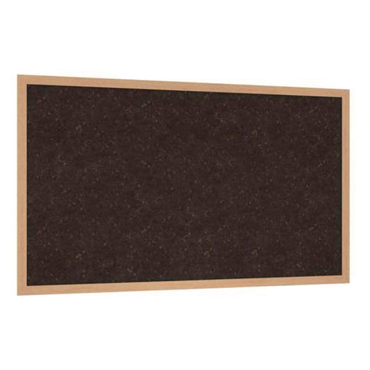 Natural Cork Bulletin Board with Wood Frame, 87.94" x 48.5", Chocolate Surface, Natural Oak Frame