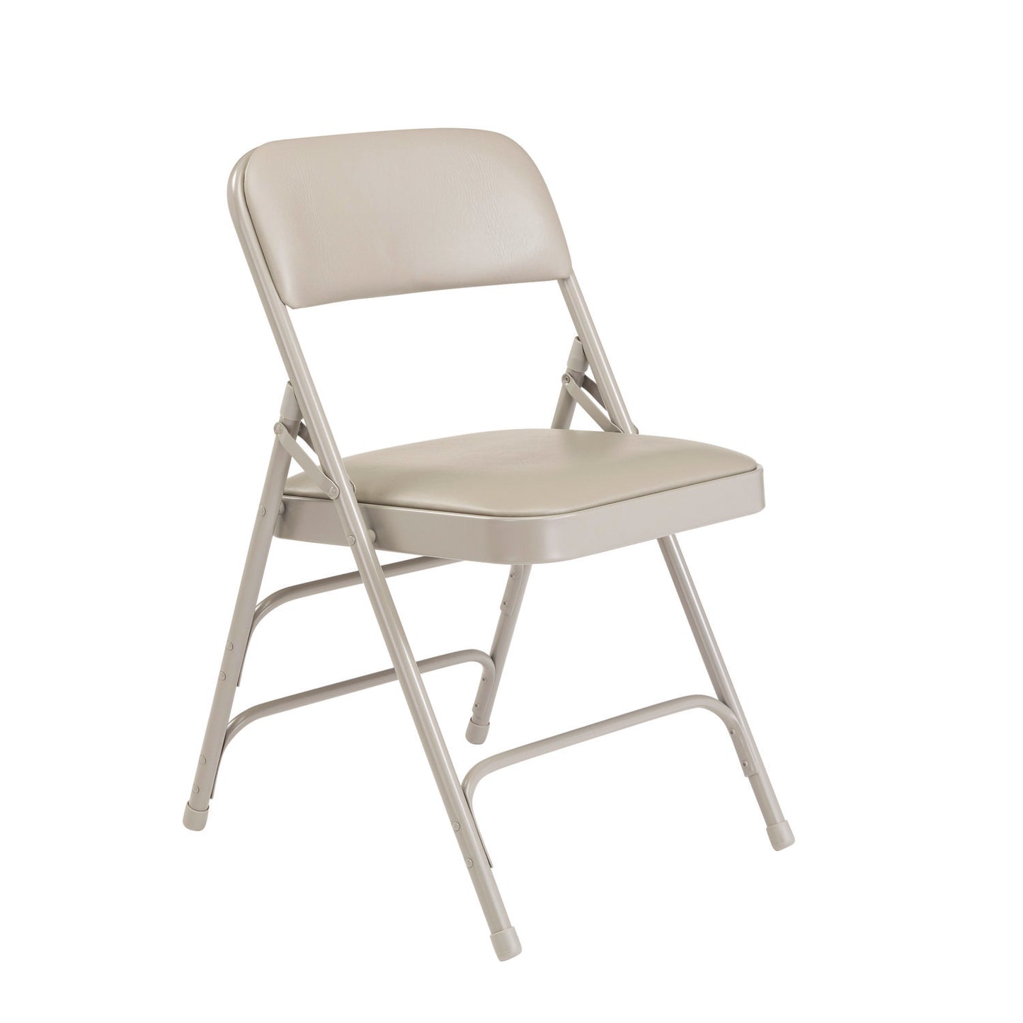 1300 Series Premium Vinyl Upholstered Triple Brace Double Hinge Folding Chair, Supports 500 lb, Gray Seat/Back/Base, 4/Carton