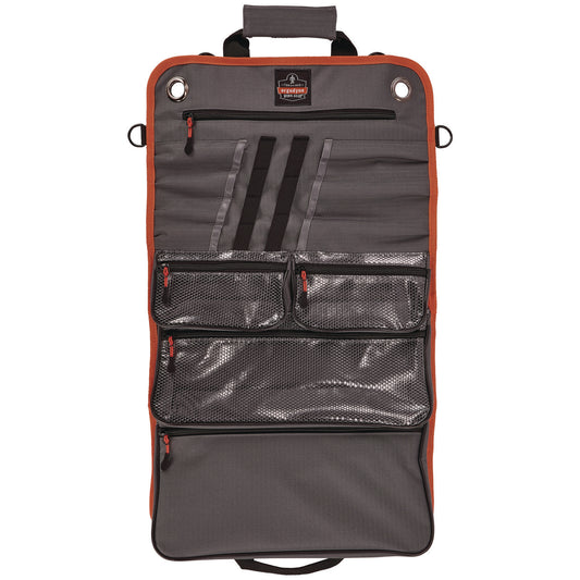 Arsenal 5874 Roll Up Tool Bag with Zipper Pockets, 5 Zippered Pockets, 7 Tool Slots, 1 x 27 x 16, Polyester, Gray