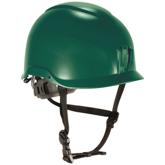 Skullerz 8976 Class E Safety Helmet, Brimless, 6-Point Standard Ratchet Suspension, One Size Fits Most (6.5 to 8), Green