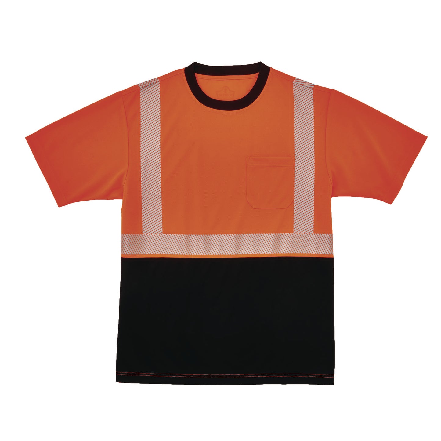 GloWear 8280BK Class 2 Performance T-Shirt with Black Bottom, XX-Small, Orange