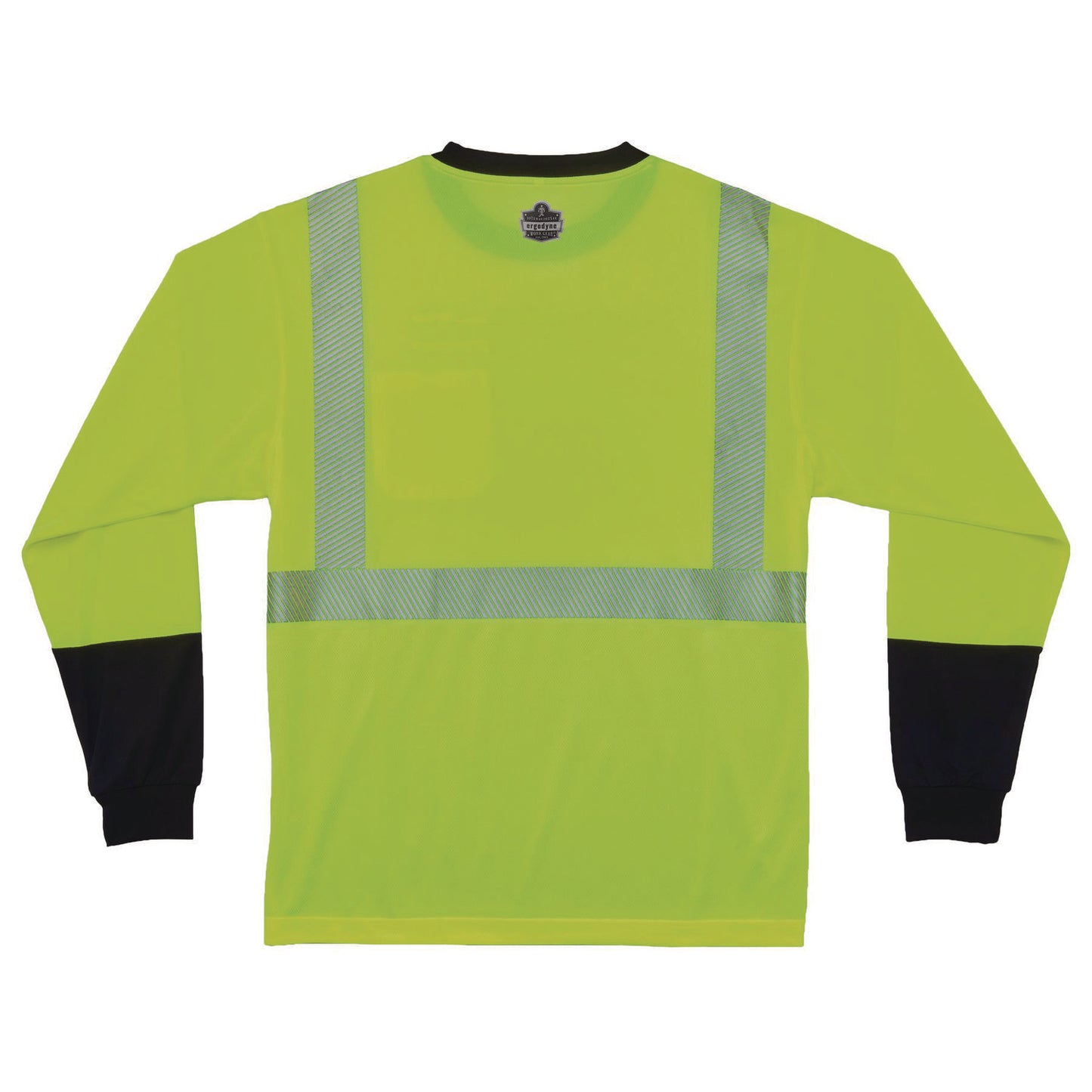 GloWear 8281BK Class 2 Long Sleeve Shirt with Black Bottom, X-Large Long, Lime