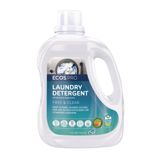Laundry Detergent Liquid, Free and Clear Scent, 170 oz Bottle