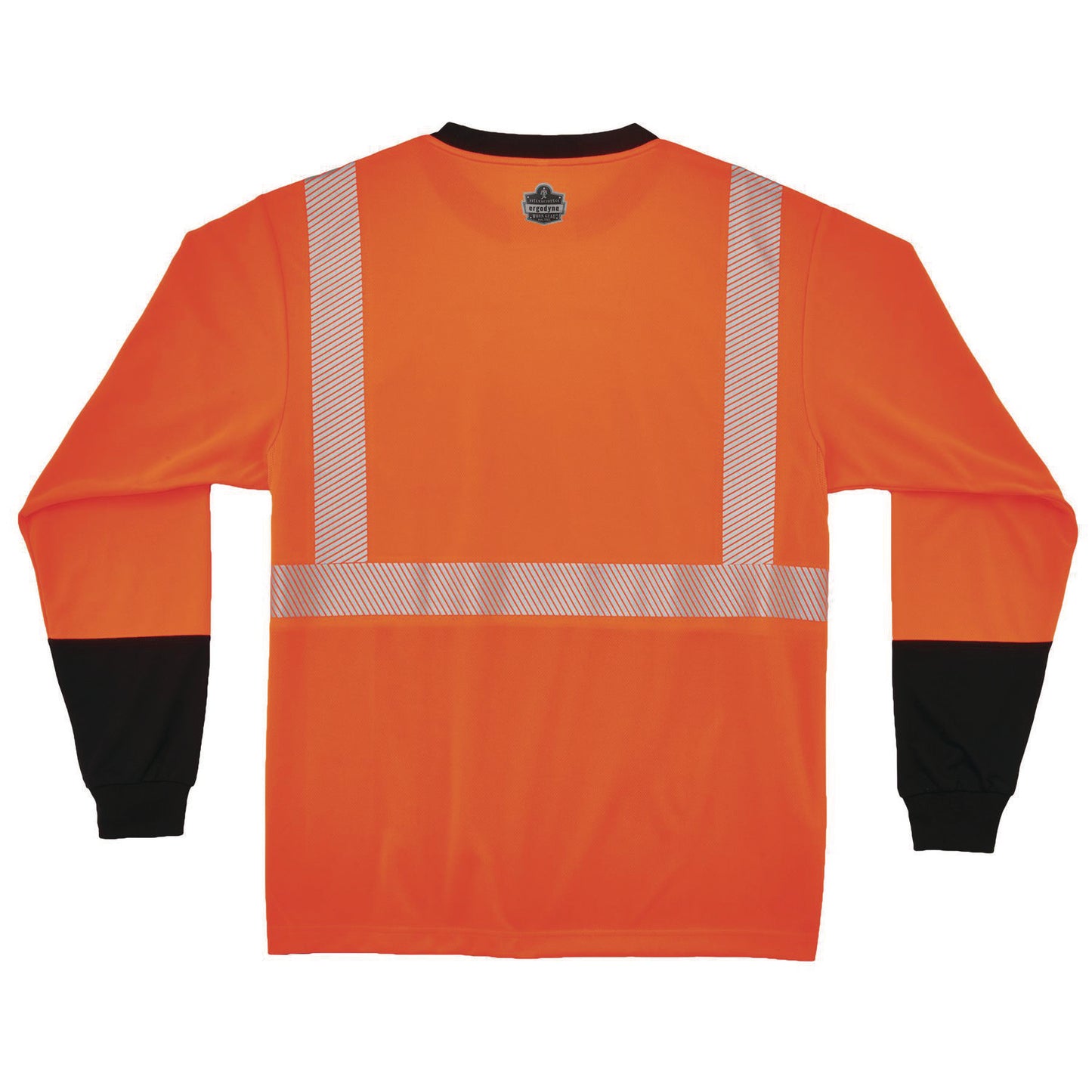 GloWear 8281BK Class 2 Long Sleeve Shirt with Black Bottom, 5X-Large Long, Orange