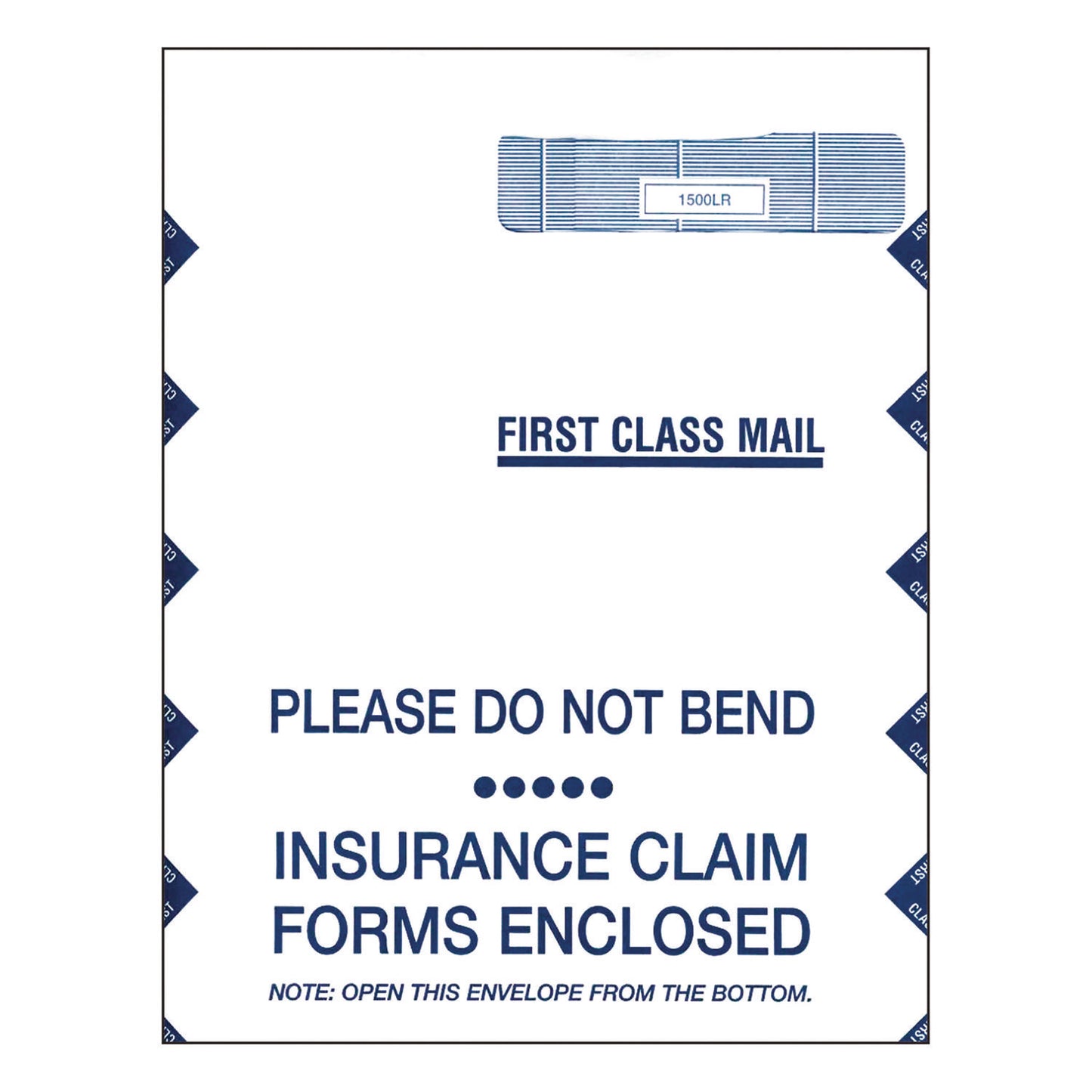 Jumbo CMS-1500 Health Insurance Form Envelopes for 50 Forms, Square Flap, Self-Adhesive Closure, 9 x 12.5, White, 100/Pack