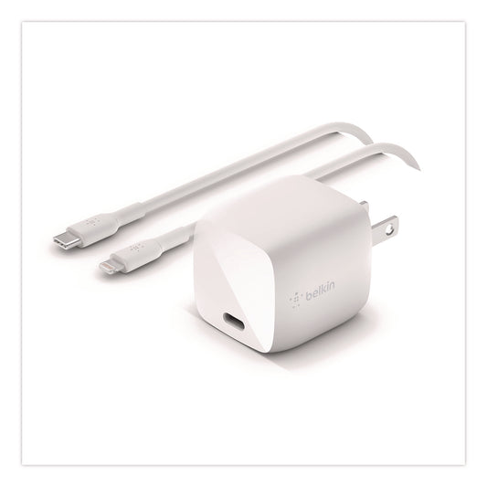BOOST CHARGE USB-C PD 3.0 PPS Wall Charger + USB-C to Lightning Cable, White