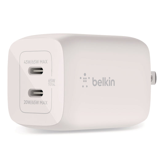 BOOST CHARGE Pro Dual USB-C GaN Wall Charger with PPS, White