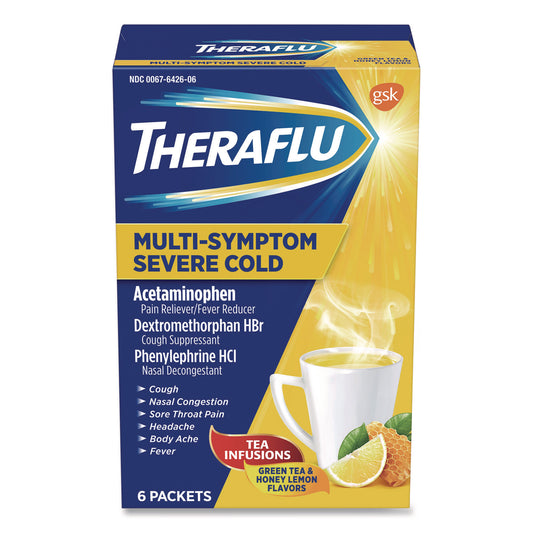 Multi-Symptom Severe Cold Hot Liquid Powder, 6 Count