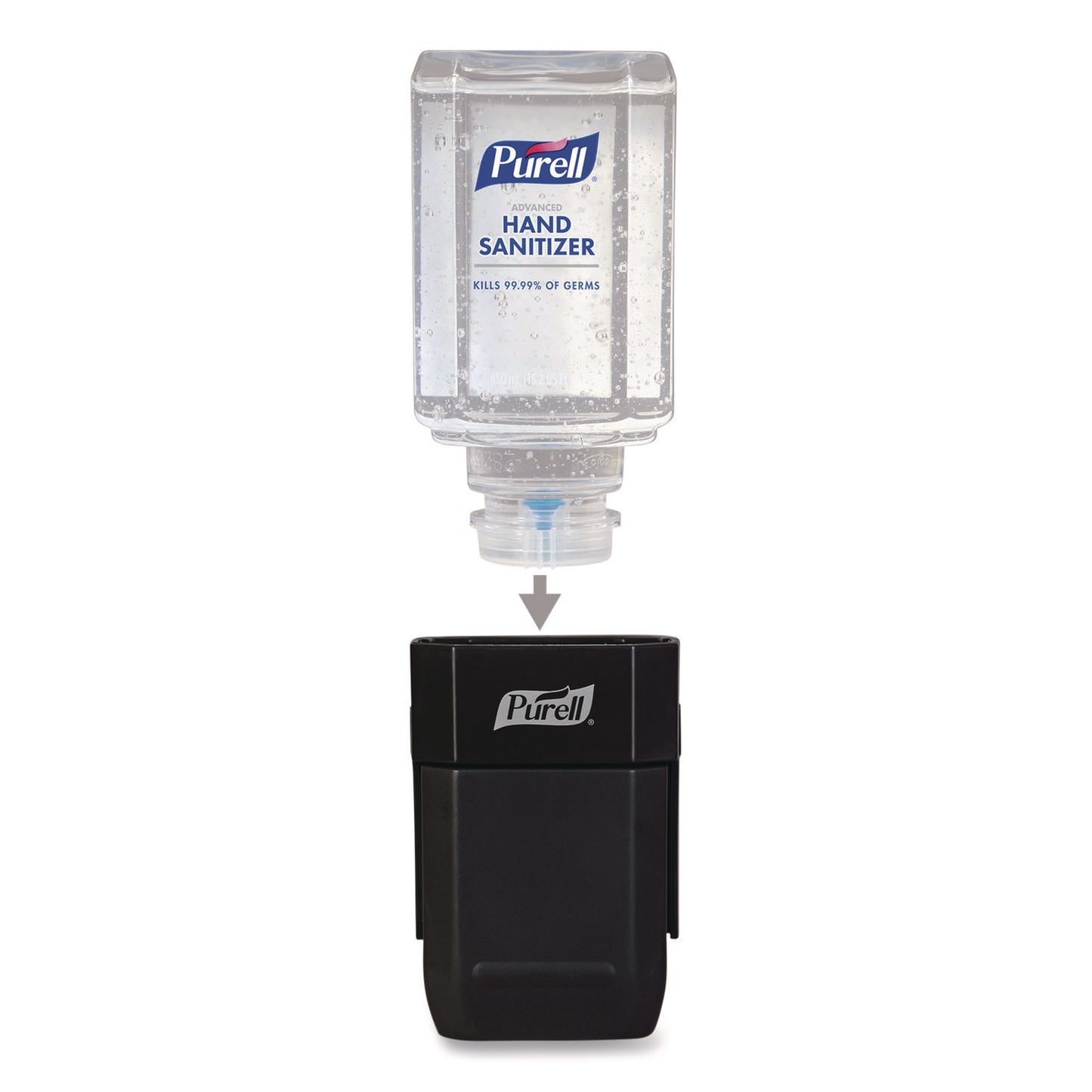 ES1 Hand Sanitizer Dispenser Starter Kit, 450 mL, 3.12 x 5.88 x 5.81, Graphite
