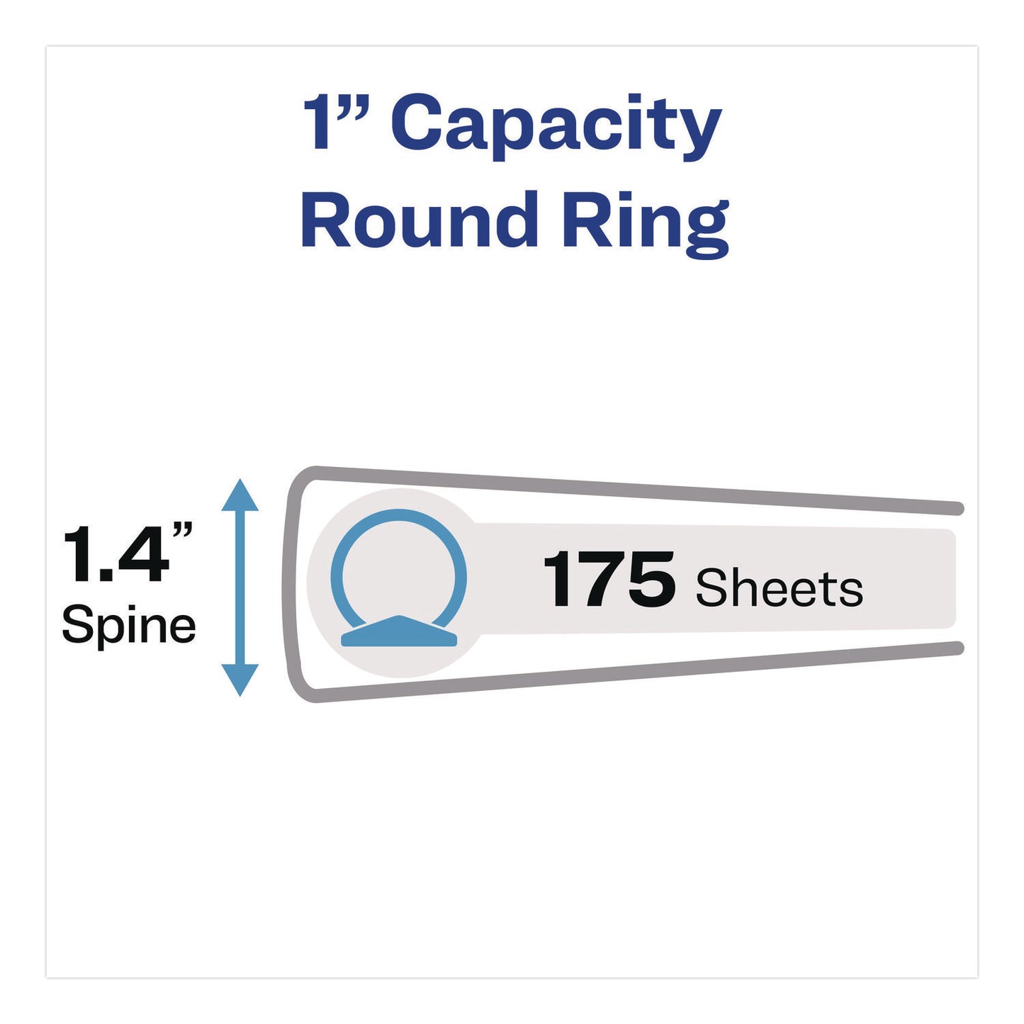 Mini Size Protect And Store View Binder With Round Rings, 3 Rings, 1" Capacity, 8.5 X 5.5, White