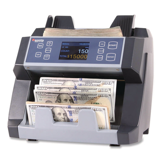 6600 UV/MG Top Loading Bill Counter, 1,400 bills/min, 10.2" x 11" x 8.1", Gray