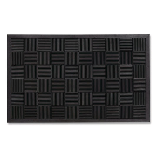 Parquet Scraper Mat, Black Blade Ribbed Rubber Surface, 36" x 60"