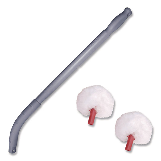 Toilet Bowl Swab, 26" Handle, Gray/Red/White