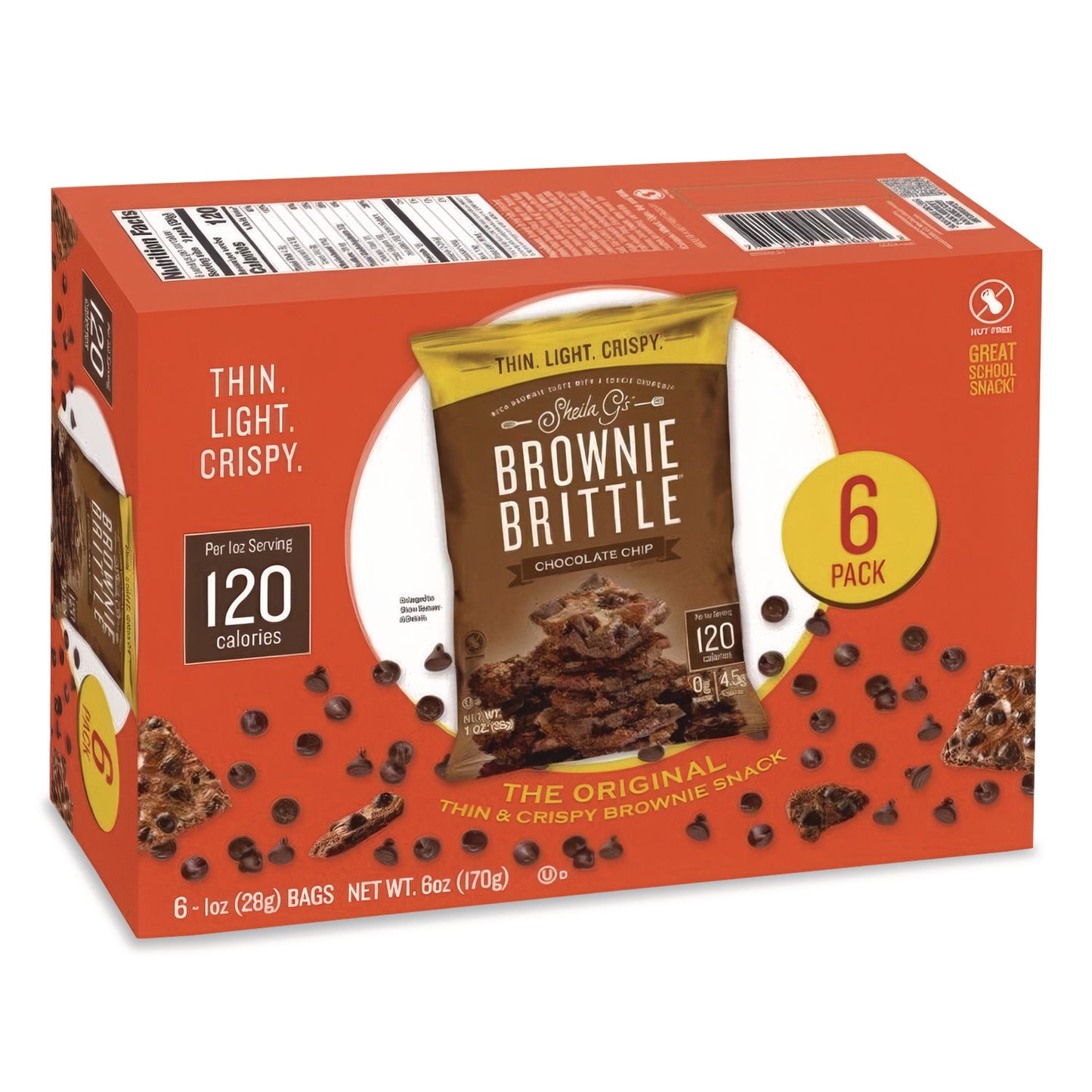 Chocolate Chip Crisps, 1 oz Bag, 6/Pack
