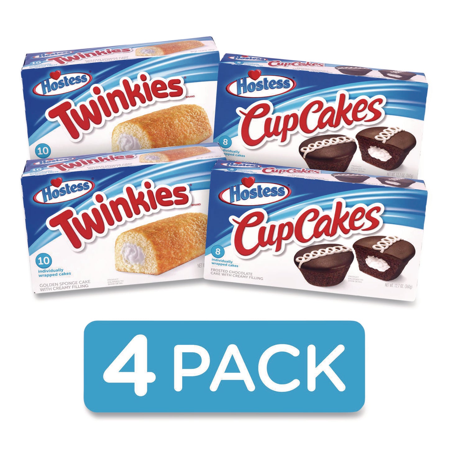 Twinkies and Chocolate CupCakes Variety Pack, (2) 13.58 oz 10 Pack Twinkies and (2) 12.7 oz 8 Pack CupCakes/Carton