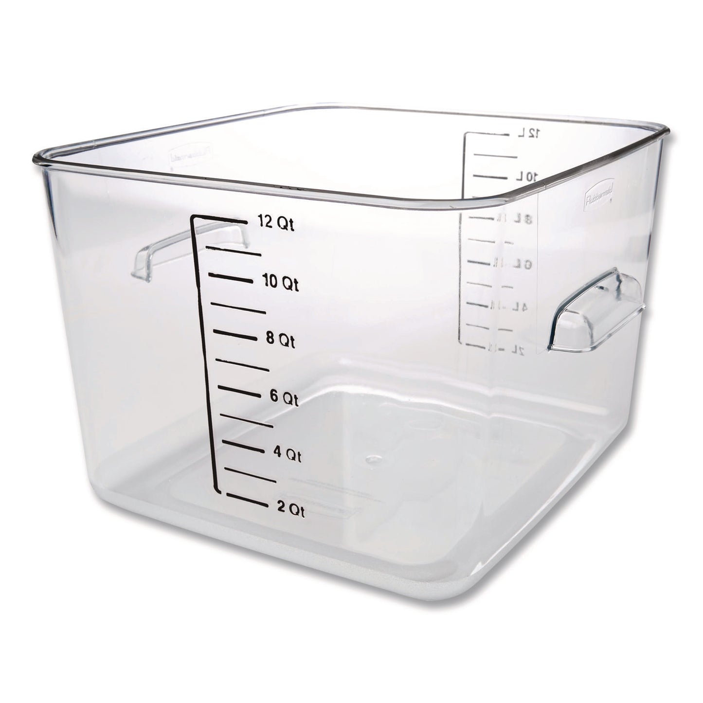 Square Storage Container, 12 qt, 10.5 x 11.31 x 7.75, Clear, Plastic