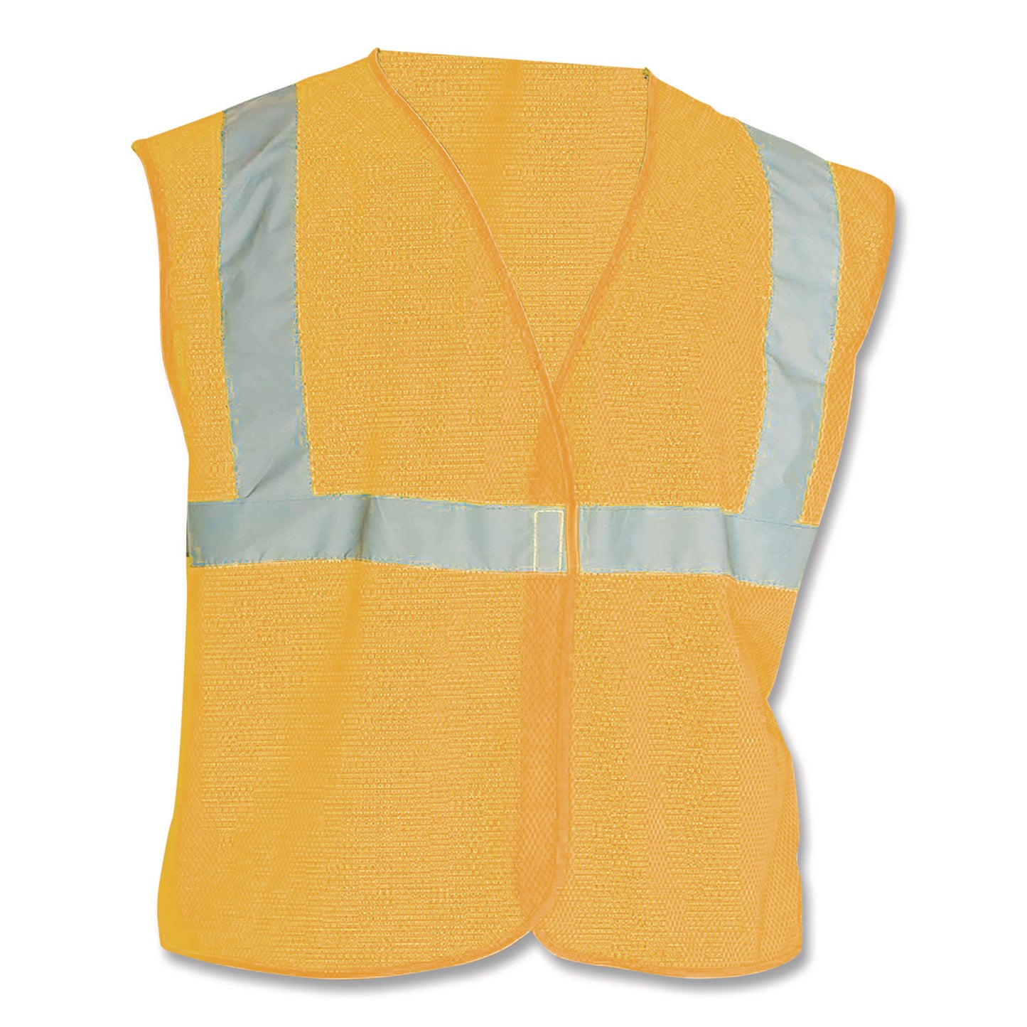 ANSI Class 2 Hook and Loop Safety Vest, Polyester Mesh, Large, Hi-Viz Orange