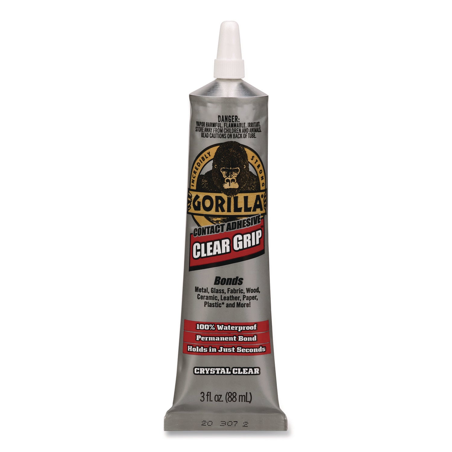 Clear Grip Contact Adhesive, 3 oz Tube, Dries Clear