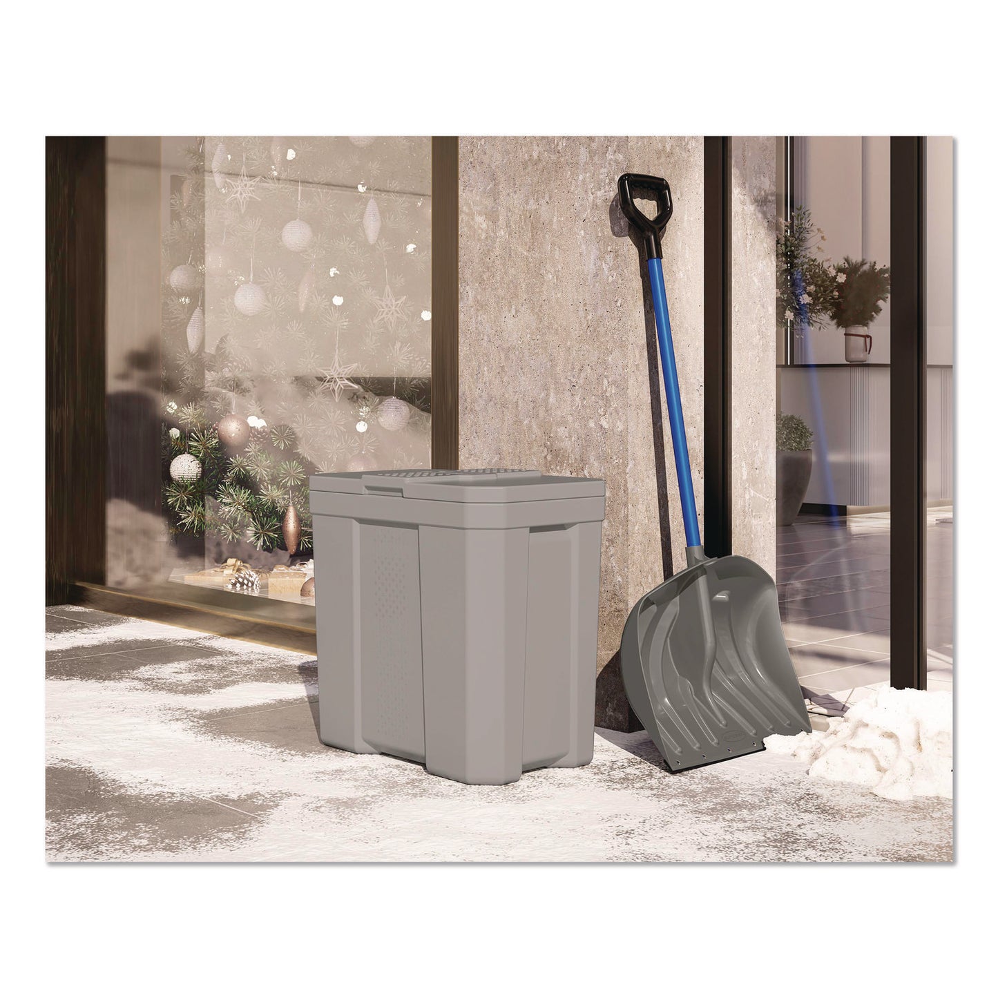 Salt Box, 28 gal, 23.75 x 15.75 x 23.75. Dove Gray