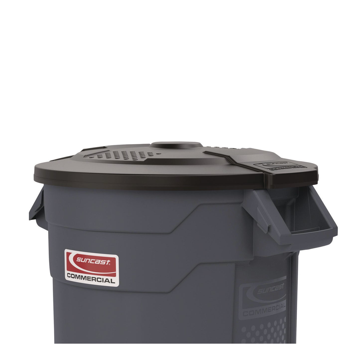 Utility Trash Can Lid for 32 gal Trash Can, 22.22" Diameter x 3", Black