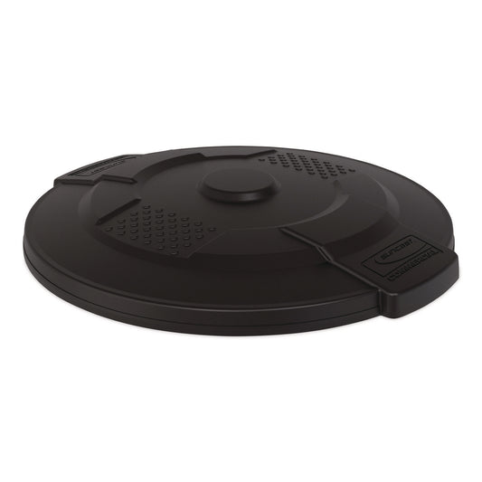 Utility Trash Can Lid for 32 gal Trash Can, 22.22" Diameter x 3", Black