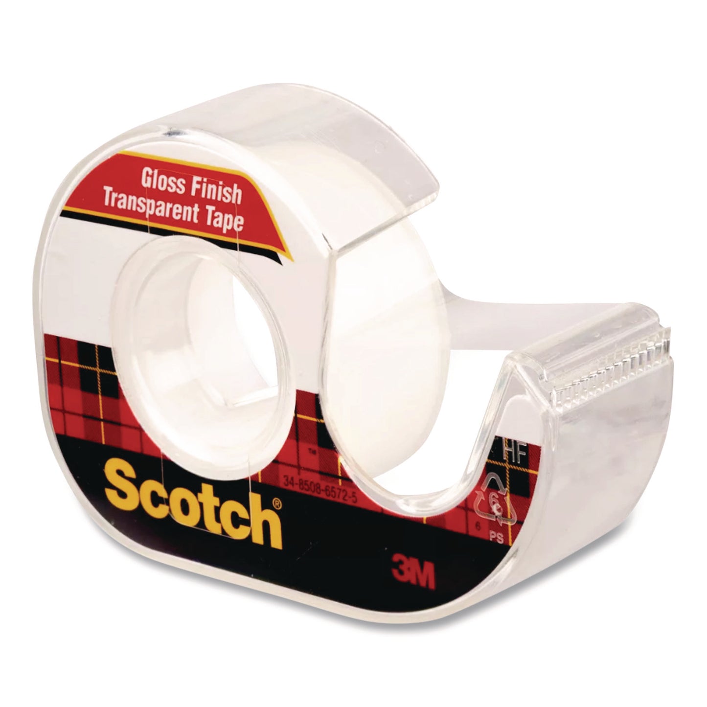 Transparent Tape in Handheld Dispenser, 1" Core, 0.75" x 25 ft, Transparent, 3/Pack