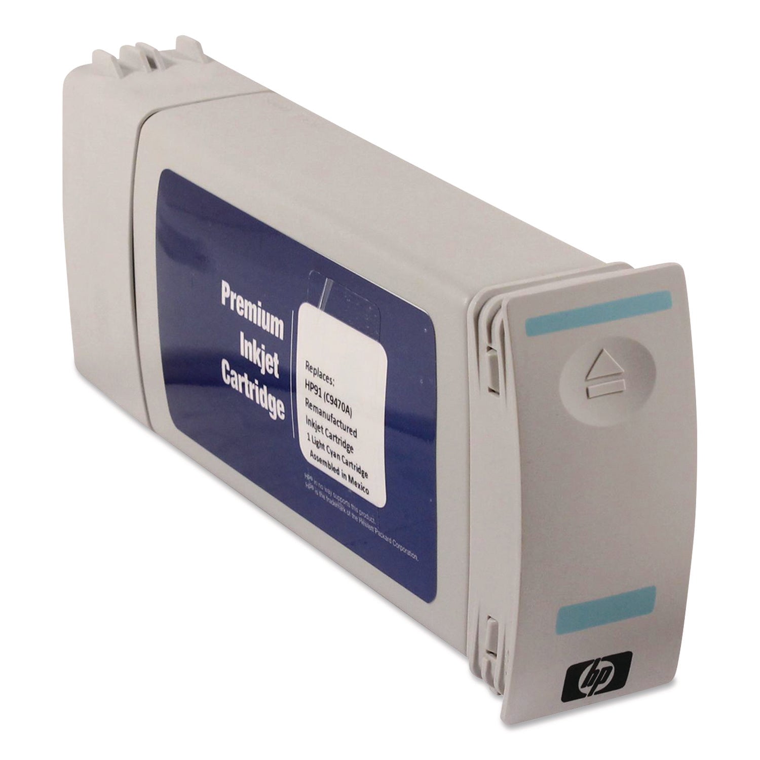Remanufactured Light Cyan High-Yield Ink, Replacement for 91 (C9467A), 775 mL