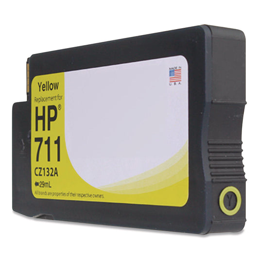 Remanufactured Yellow Ink, Replacement for 711 (CZ132A), 29 mL