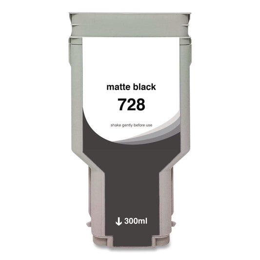 Compatible Matte Black Ink, Replacement for 728 (F9J68A), 300 mL