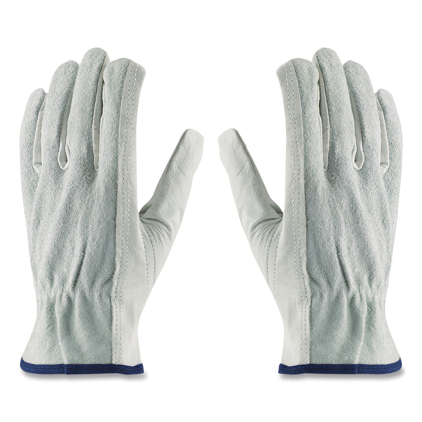 Top-Grain Leather Drivers Gloves with Shoulder-Split Cowhide Leather Back, Gunn Cut, Keystone Thumb, X-Large, Gray, Pair