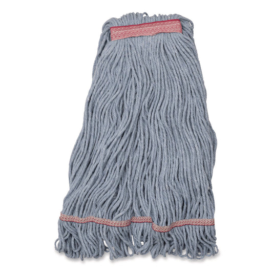 Medium Blue Looped-End Mop, Cotton, 43 x 6 x 3, Red
