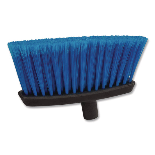 Duo-Sweep Flagged Light Industrial Broom Head, 12" Length, Blue/Black