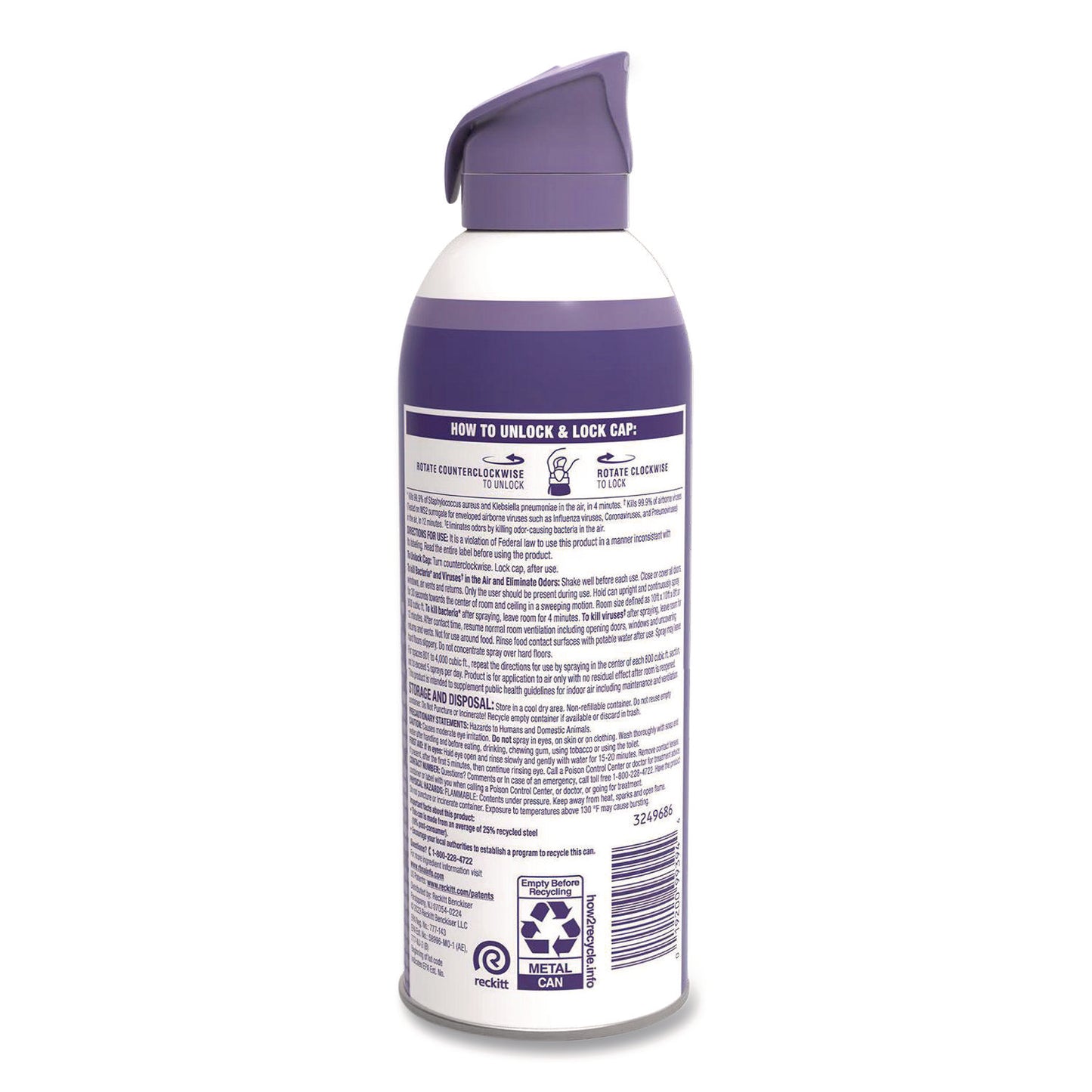 Air Sanitizer Spray, Light Breeze Scent, 10 oz Aerosol Spray