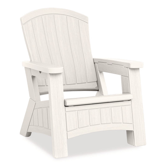 Adirondack Chair with Storage, Supports Up to 375 lb, 14.5" Seat Height, 30" x 32.5" x 38.5", Ice Cube
