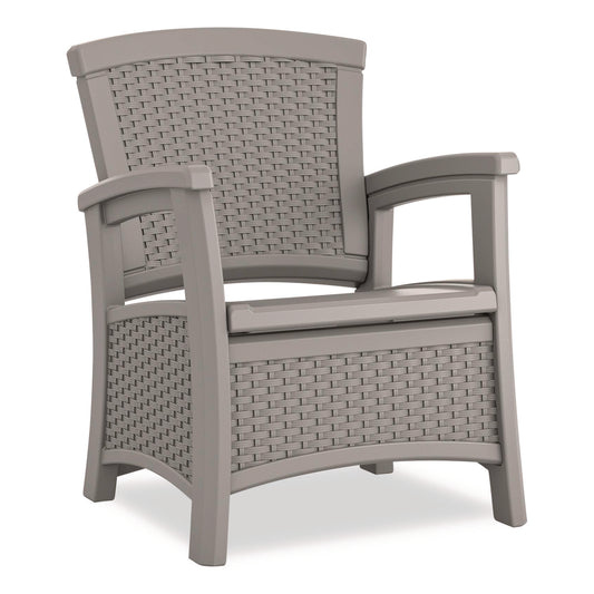 Elements Club Chair with Storage, Supports Up to 300 lb, 17" Seat Height, 25.25" x 29.75" x 35.5", Dove Gray