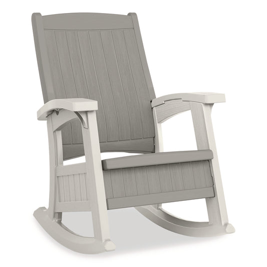 Rocking Chair with Storage, Supports Up to 375 lb, 17.25" Seat Height, 29.75" x 35" x 40.5", Dove Gray/Ice Cube