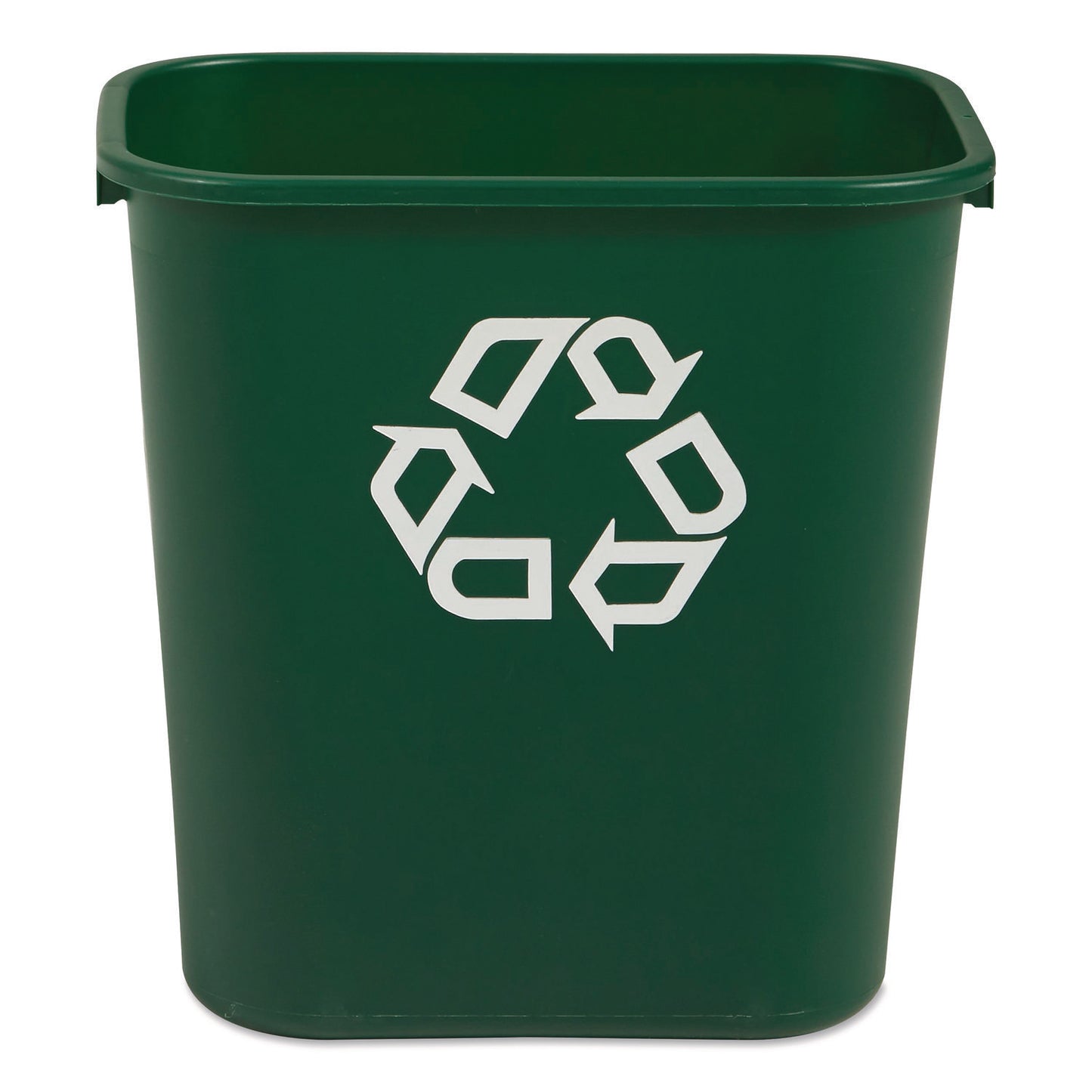 Deskside Plastic Container for Paper Recycling, 7 gal, Plastic, Green