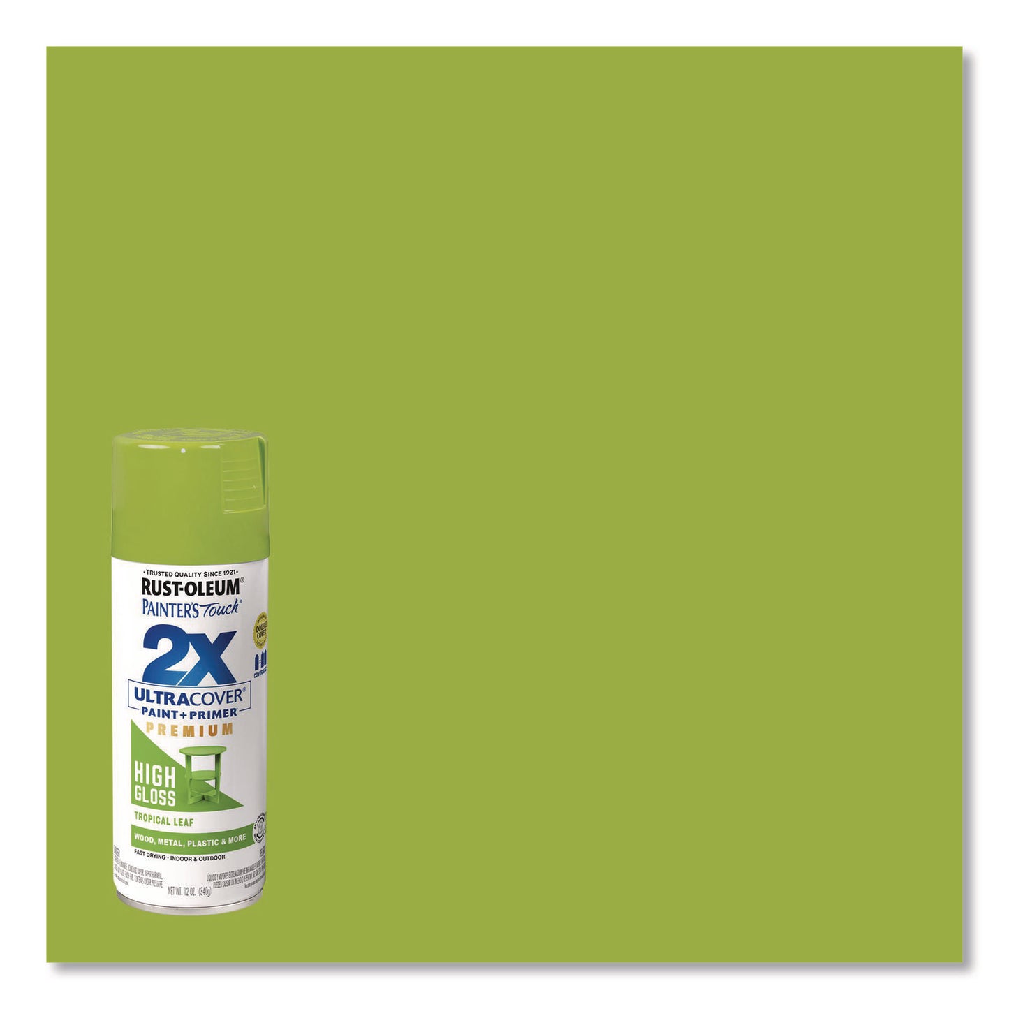 Painter's Touch 2X Ultra Cover Spray Paint, High Gloss Tropical Leaf, 12 oz Aerosol Can