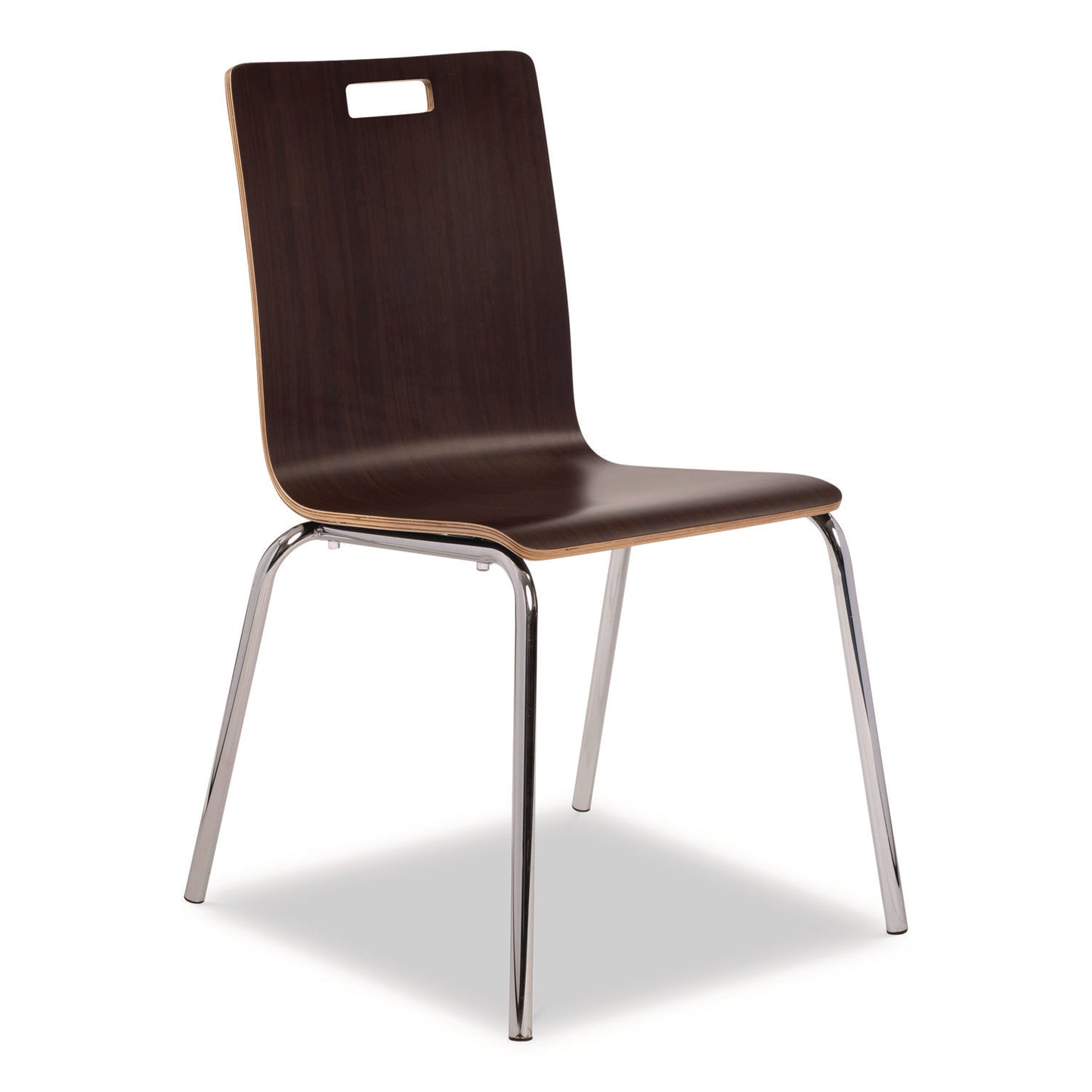 Bushwick Series Bentwood Chair, Supports Up to 500 lb, 18" Seat Height, Espresso Seat, Espresso Back, Chrome Base, 4/Carton